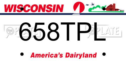 658TPL Wisconsin License Plate