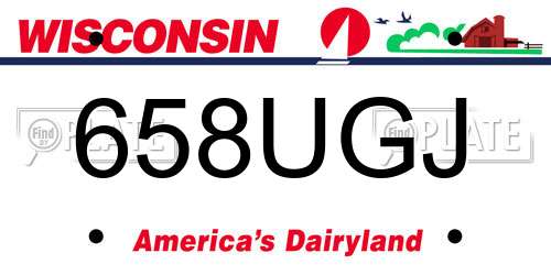 658UGJ Wisconsin License Plate