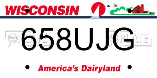 658UJG Wisconsin License Plate