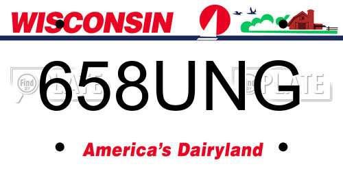 658UNG Wisconsin License Plate
