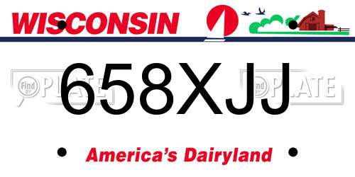 658XJJ Wisconsin License Plate