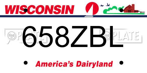 658ZBL Wisconsin License Plate