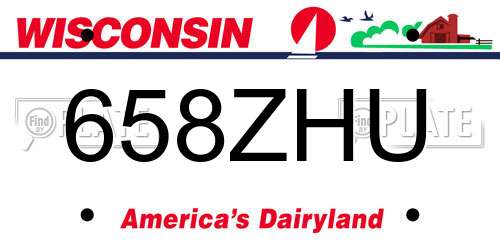 658ZHU Wisconsin License Plate