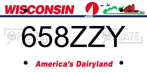 658ZZY Wisconsin License Plate