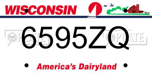 6595ZQ Wisconsin License Plate