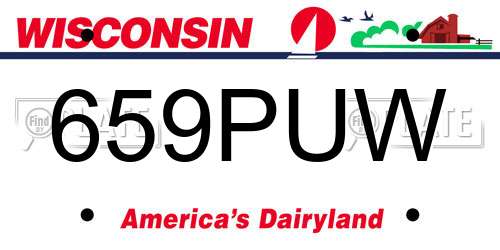 659PUW Wisconsin License Plate