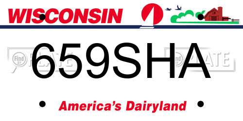 659SHA Wisconsin License Plate
