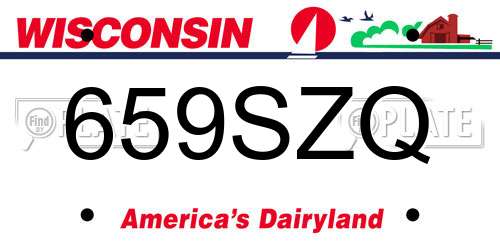 659SZQ Wisconsin License Plate