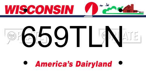 659TLN Wisconsin License Plate