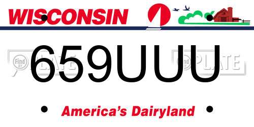 659UUU Wisconsin License Plate