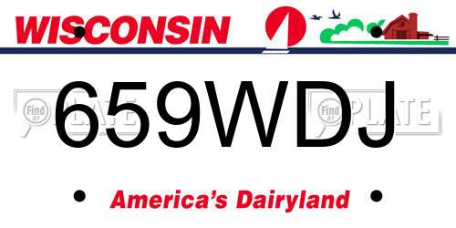 659WDJ Wisconsin License Plate