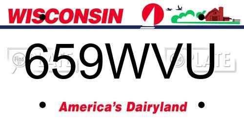 659WVU Wisconsin License Plate