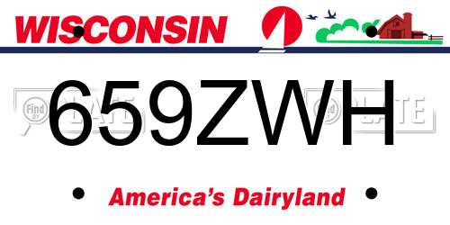 659ZWH Wisconsin License Plate