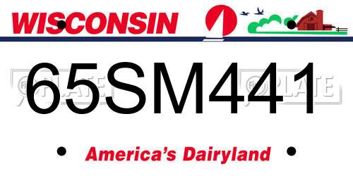 65SM441 Wisconsin License Plate