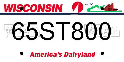 65ST800 Wisconsin License Plate