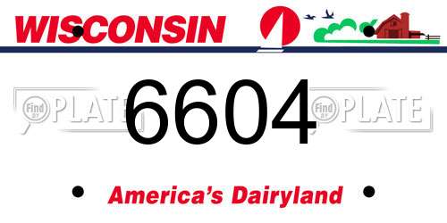 6604 Wisconsin License Plate