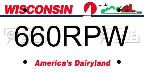 660RPW Wisconsin License Plate