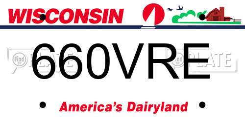 660VRE Wisconsin License Plate