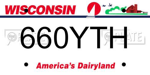 660YTH Wisconsin License Plate