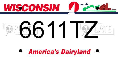 6611TZ Wisconsin License Plate