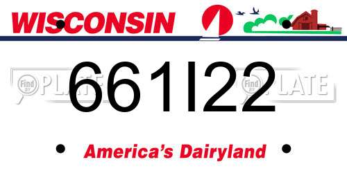 661I22 Wisconsin License Plate