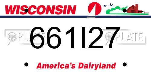 661I27 Wisconsin License Plate
