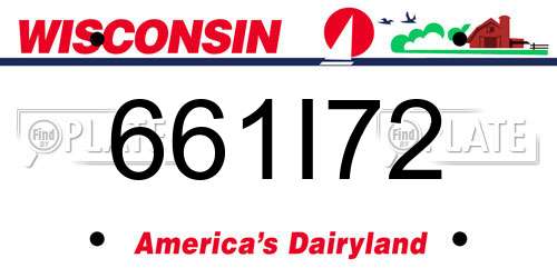 661I72 Wisconsin License Plate