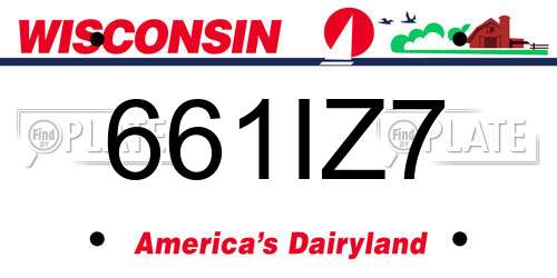 661IZ7 Wisconsin License Plate