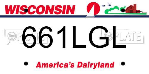 661LGL Wisconsin License Plate