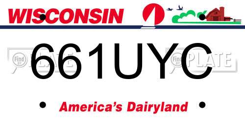 661UYC Wisconsin License Plate