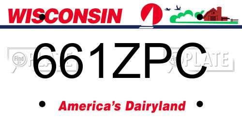 661ZPC Wisconsin License Plate