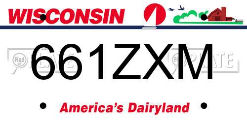 661ZXM Wisconsin License Plate