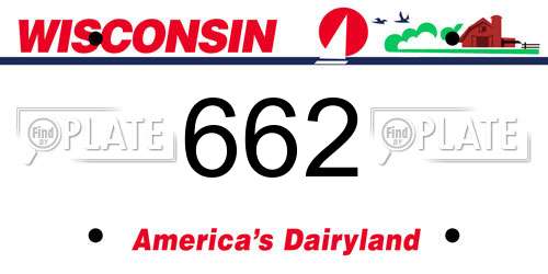 662 Wisconsin License Plate