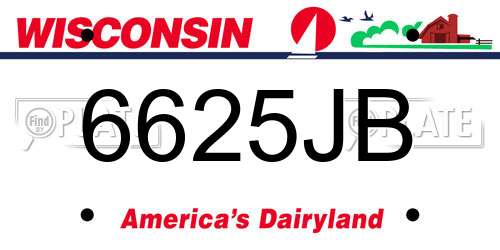 6625JB Wisconsin License Plate