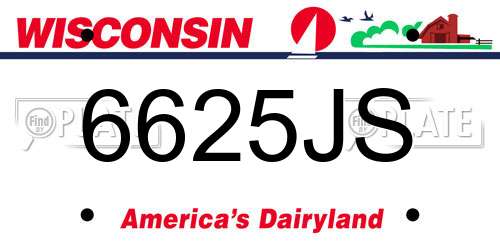 6625JS Wisconsin License Plate