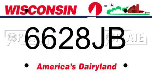 6628JB Wisconsin License Plate