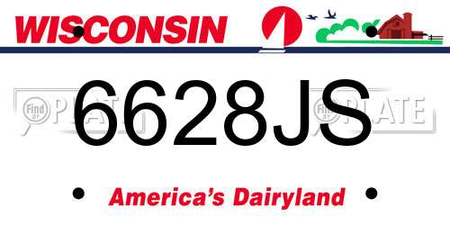 6628JS Wisconsin License Plate