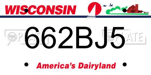 662BJ5 Wisconsin License Plate