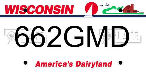 662GMD Wisconsin License Plate