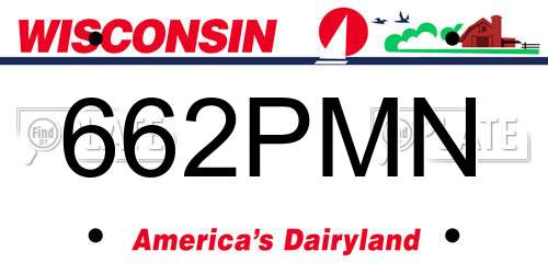 662PMN Wisconsin License Plate