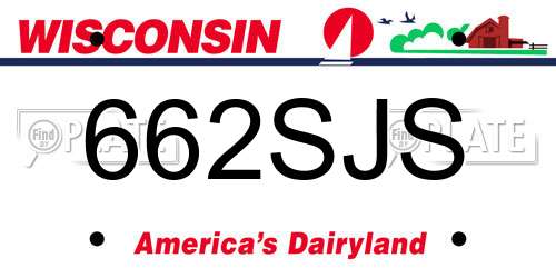 662SJS Wisconsin License Plate