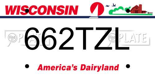 662TZL Wisconsin License Plate