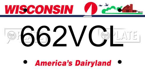 662VCL Wisconsin License Plate