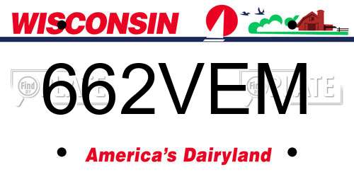 662VEM Wisconsin License Plate