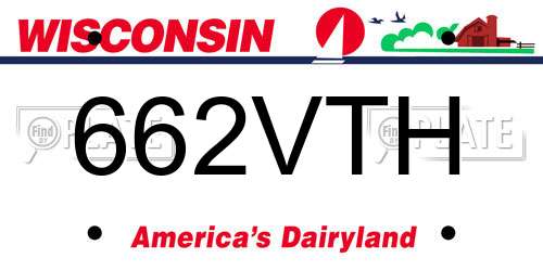 662VTH Wisconsin License Plate