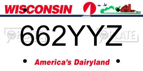 662YYZ Wisconsin License Plate