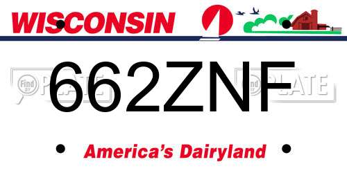 662ZNF Wisconsin License Plate
