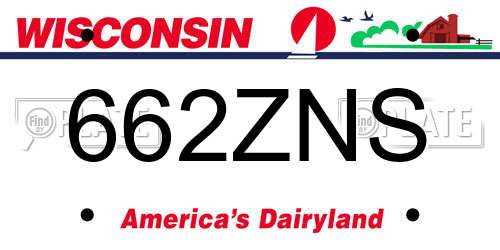 662ZNS Wisconsin License Plate