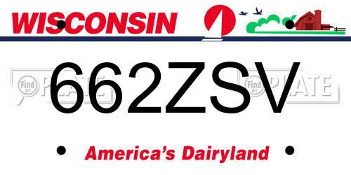 662ZSV Wisconsin License Plate
