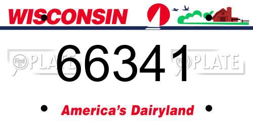 66341 Wisconsin License Plate